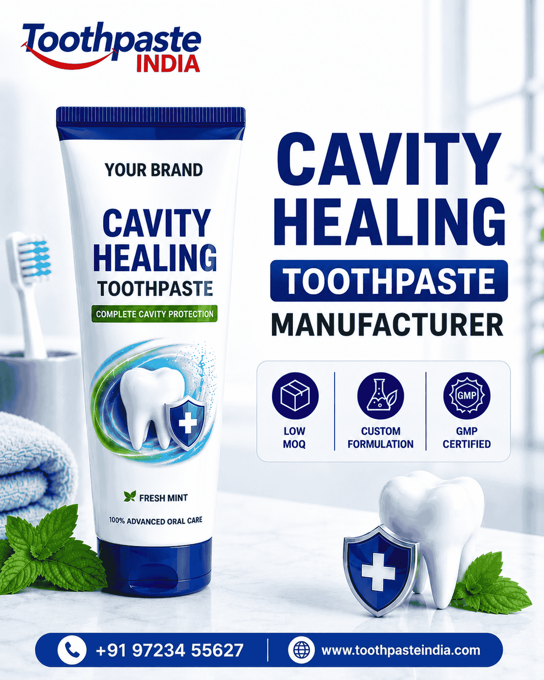 Private Label Cavity Healing Toothpaste Manufacturer in India with GMP Certified Toothpaste Manufacturing Private Label Cavity Healing Toothpaste Manufacturer in India with GMP Certified Toothpaste Manufacturing