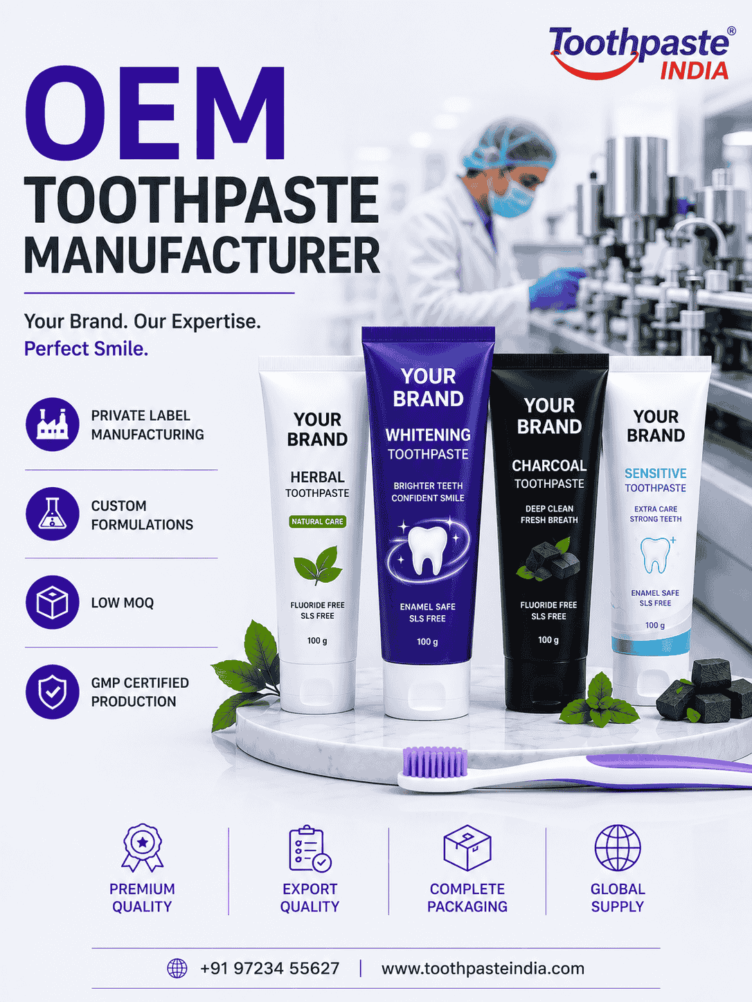 OEM Toothpaste Manufacturer & Private Label Toothpaste Manufacturer