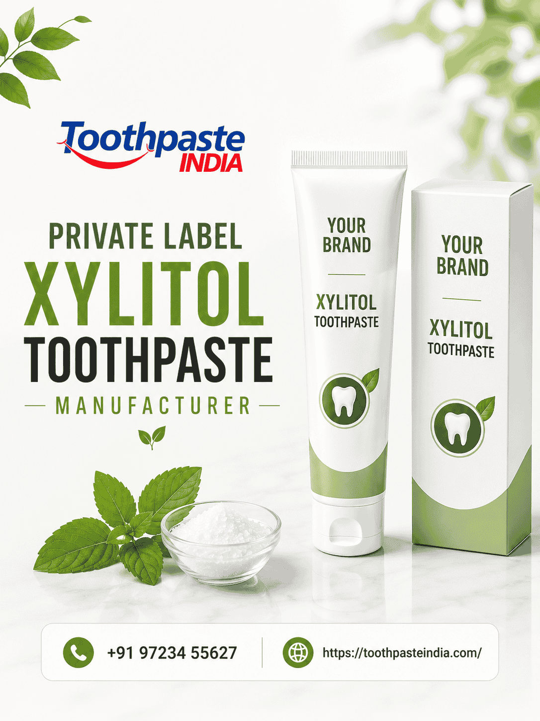 Private Label Xylitol Toothpaste Manufacturer with custom toothpaste packaging by Toothpaste India