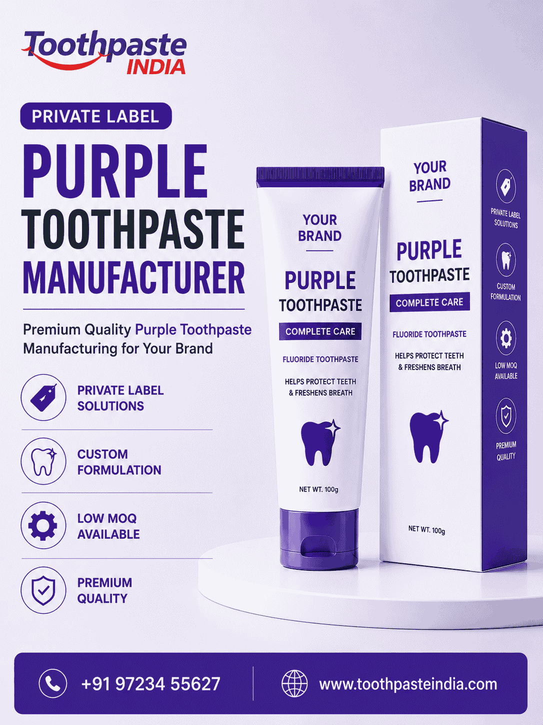 Private Label Purple Toothpaste Manufacturer