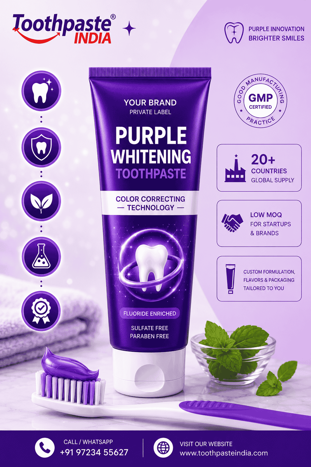 Purple Whitening Toothpaste Manufacturer