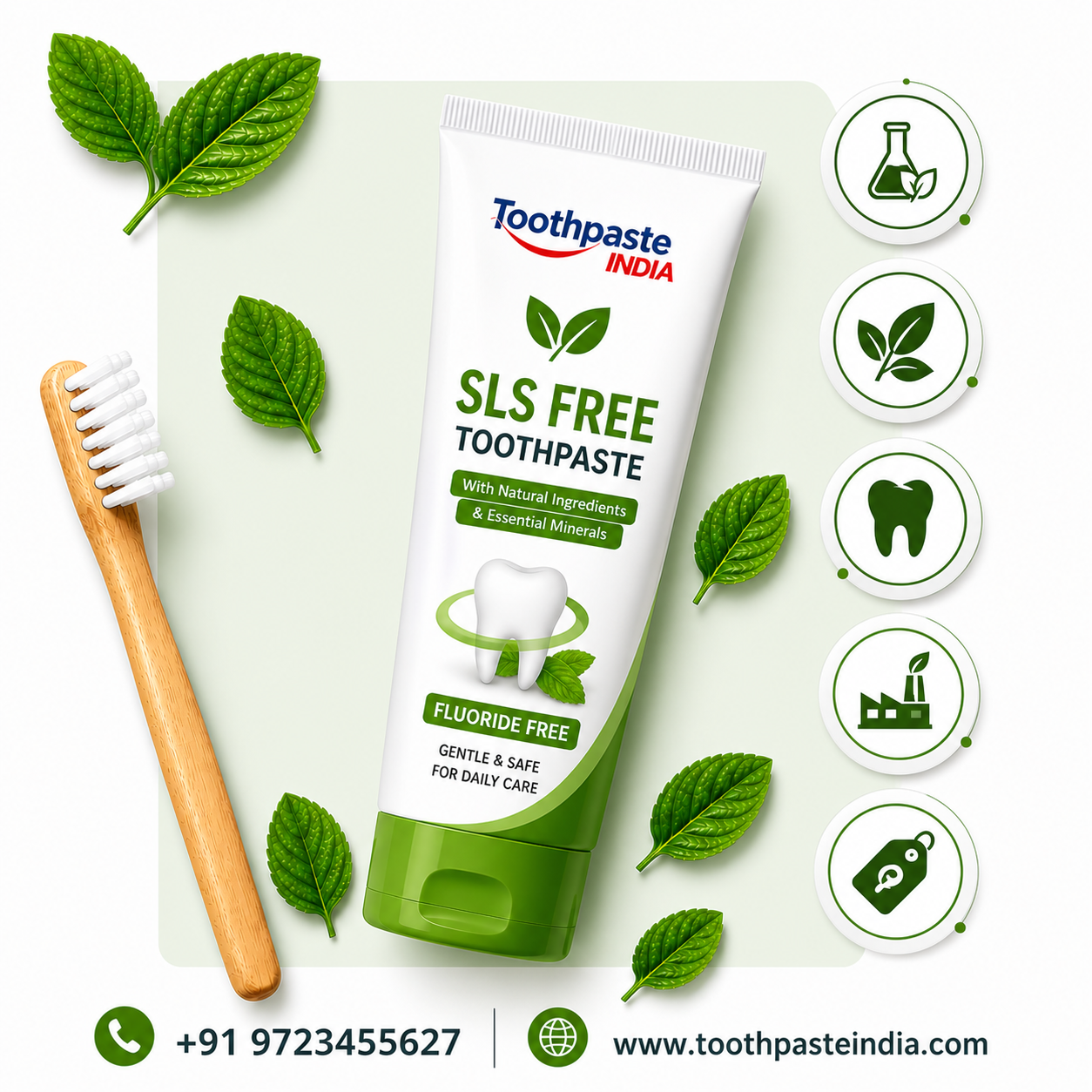 SLS free toothpaste manufacturer in India providing sulfate free oral care toothpaste with private label and bulk production