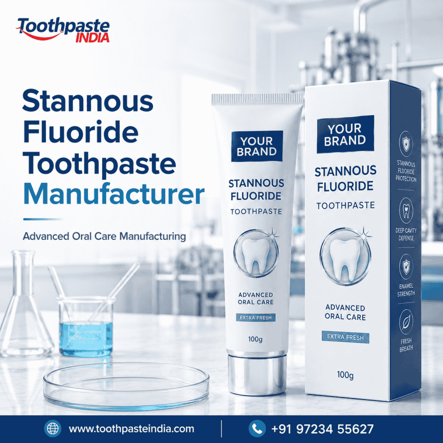 Stannous fluoride toothpaste manufacturer offering private label toothpaste by Toothpaste India.