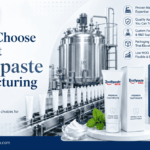 Toothpaste manufacturing partner image showing formulation, quality control, packaging and production support for oral care brands