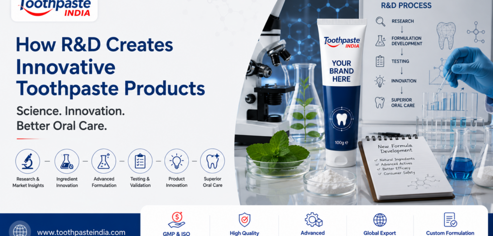 Toothpaste research and development with innovative toothpaste formulations, laboratory testing, custom toothpaste formulation and oral care product innovation.
