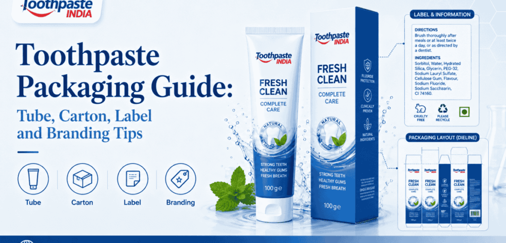Toothpaste packaging guide showing tube, carton, label design and branding tips for private label toothpaste brands