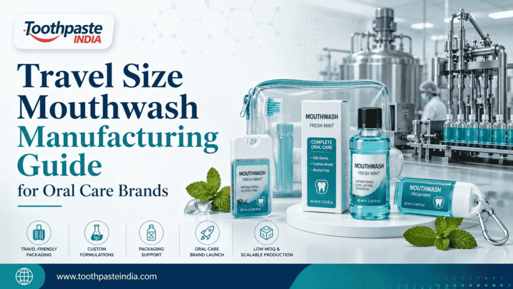 Travel size mouthwash manufacturing guide showing mini mouthwash bottles, packaging and oral care production setup