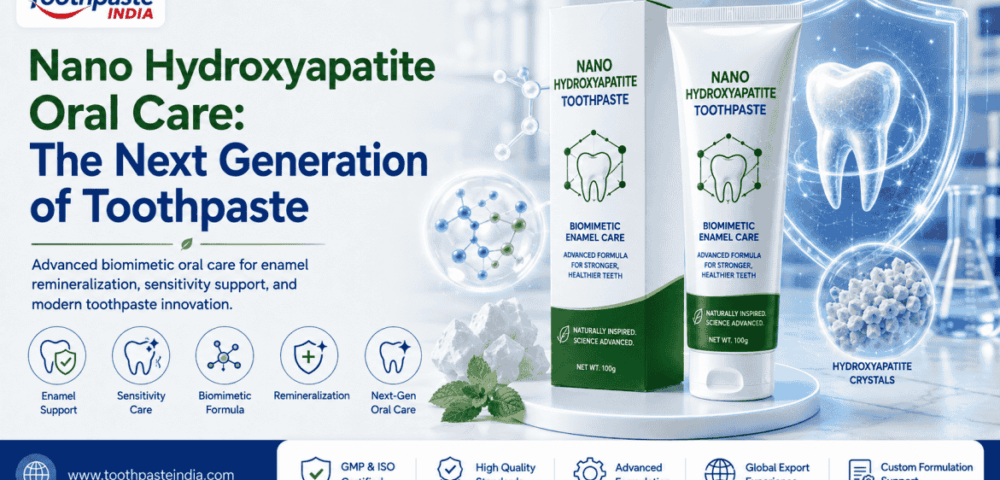 Nano hydroxyapatite oral care toothpaste for enamel remineralization, sensitivity care and next-generation oral care
