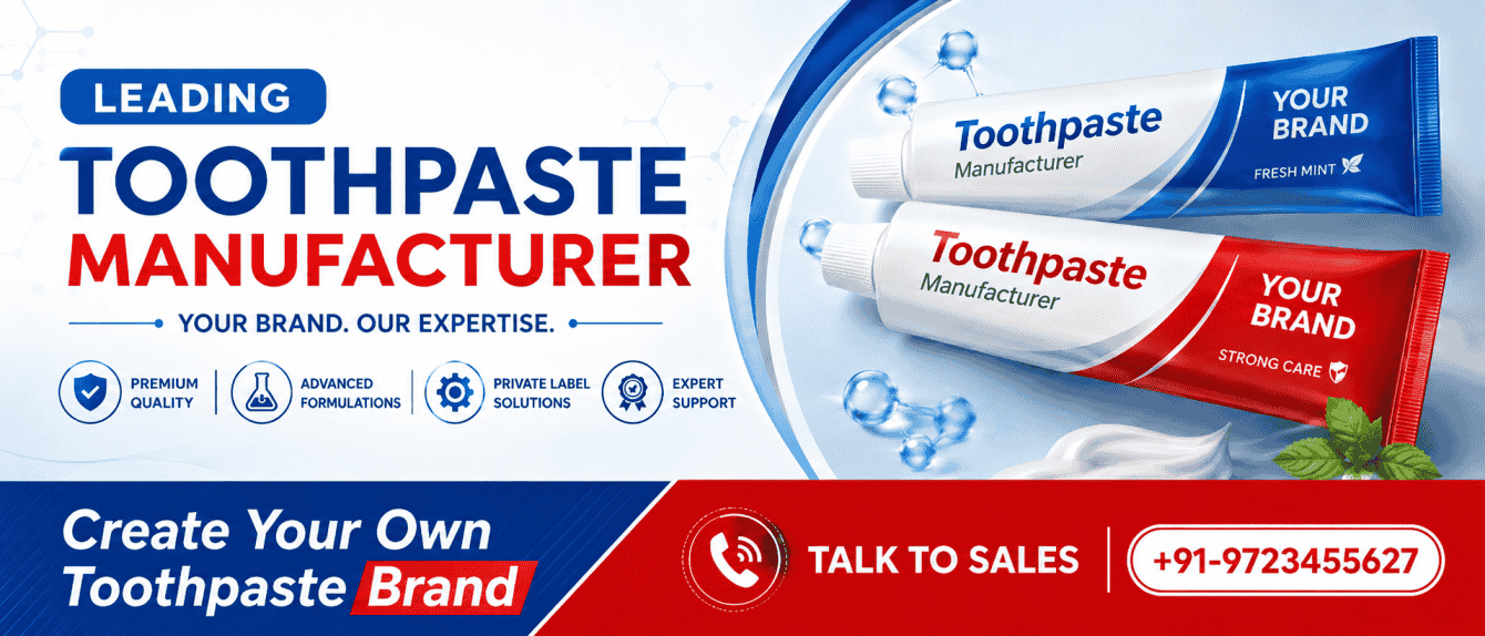 Leading toothpaste manufacturer banner for private label and custom toothpaste brand manufacturing